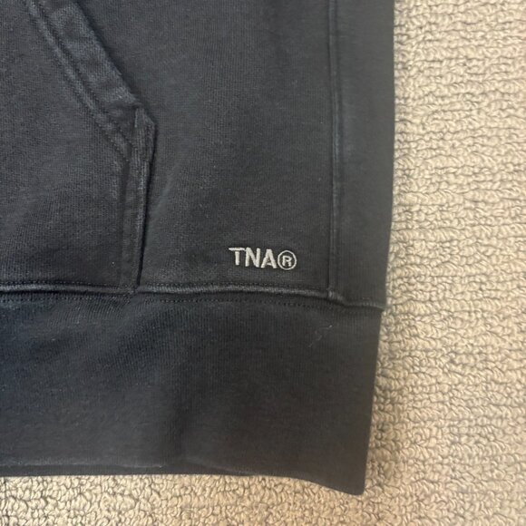 Tna Hoodie Large Boyfriend Fit Sweaterfleece Cotton Blend Distressed Pullover - Picture 13 of 15
